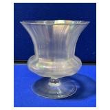 Handblown Iridescent Footed Art Glass Compote