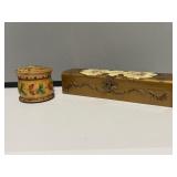 Victorian Dresser Box & Wood Lidded Box