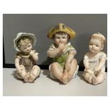 3 Ceramic Piano Babies