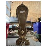Antique Ornate Brass Fireplace Screen