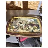5 Currier & Ives Tin Trays