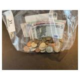 Bags of Foreign Coins & Currency