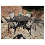 Round Metal Patio Table & 4 Chairs