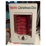 Tote Box with 7 Spode Christmas Tree Ornaments