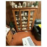 Oak Glass Door Display Cabinet