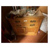 Oak Wash Stand & Collectibles