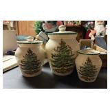 Spode Christmas Tree 3 Piece Canister Set