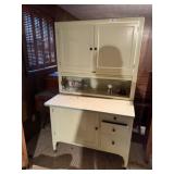 Antique Porcelain Top Painted Hoosier Cabinet