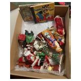 Box of Christmas Ornaments & Misc.