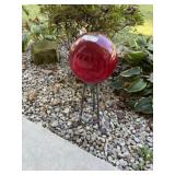 Gazing Ball, Shepherd Hook, Flag Pole & Flag