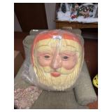 2 Sets of Large Vintage Hard Plastic Santa Heads