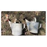 2 Vintage Galvanized Sprinkle Cans