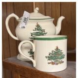 2 Pieces Spode Christmas Tree