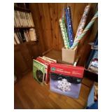 Vintage Rolling Cart & Christmas Misc.
