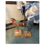 2 Painted Wood Shorebirds