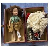 Old Sleepy Eye Doll, Trunk & Clothes