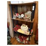 2 Plastic Shelves with Christmas & Misc.