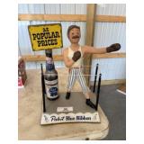 Metal Pabst Blue Ribbon Beer Display