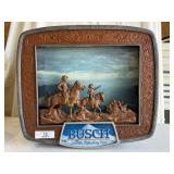 Busch Clock & Lamp with 2 Horses