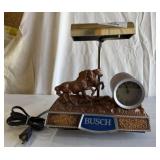 Vintage Busch Beer Lighted Clock