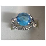 Estate Blue Stone Large Solitaire Ring