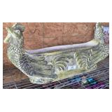 Large Double Rooster Concrete Planter