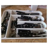 Large Set of Flatware in Tray