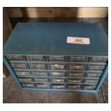 Metal Organizer with Contents