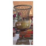 Large Metal Porcelain Umbrella Stand