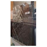 Ornate Glass Fleur de Lis & Thumbprint Glass Panel