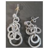 Sterling Silver Circle Dangle Earrings