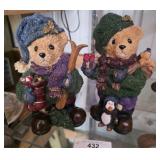 2 Large Teddy Bear Figurines