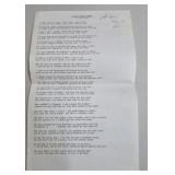 Hand Signed Lyrics by Jake Star