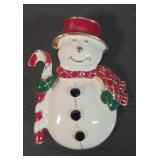 Vintage Enamel Snowman Brooch