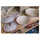 5 Piece Red / White Granite