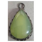 Sterling Green Gemstone Pendant