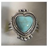 Turquoise Heart Ring