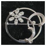 Austrian Crystal Flower Vintage Brooch