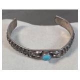 Vintage Sterling Turquoise Cuff Bracelet