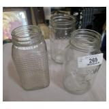3 Collectors Fruit Jars