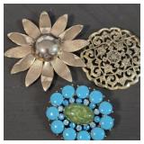 3 Vintage Brooches
