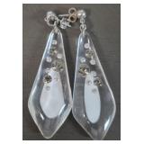 Retro Acrylic & Crystal Earrings