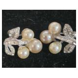 Sterling Silver Pearl Vintage Earrings