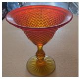 Vintage Amberina Pedestal Candy Dish