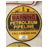 Warning Pipeline Sign