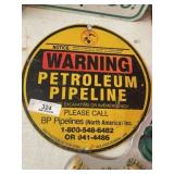 Warning Petroleum Pipeline Sign