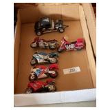 Lot of 5 Toy Motorcycles & Streetrods