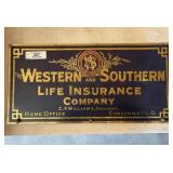 Brass Vintage Western & Southern Life Ins. Sign