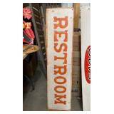 Vintage Wooden Bathroom Sign