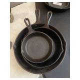 3 Cast Iron Lodge Skillets